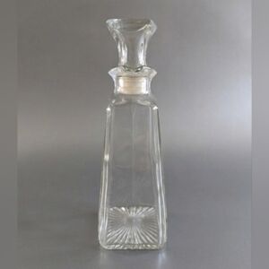 Vintage Square Glass Decanter with Starburst Base